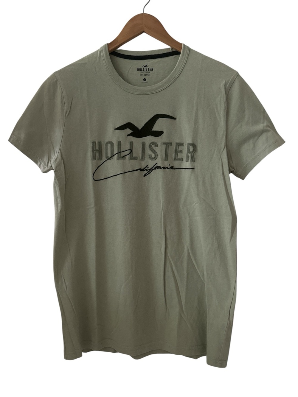 Hollister Sage Logo Crew Neck T-Shirt Like New sz Small